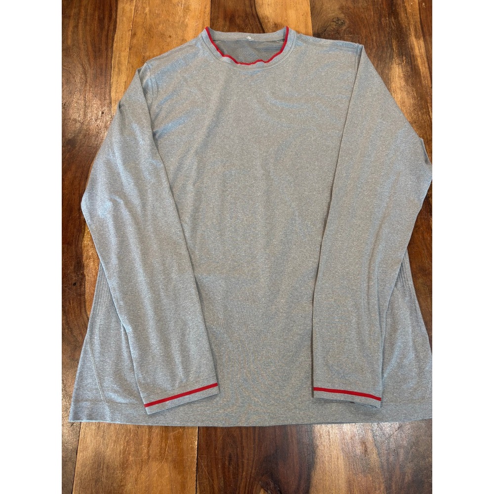 Lululemon metal vent tech long sleeve shirt mens gray red trim activewear XL